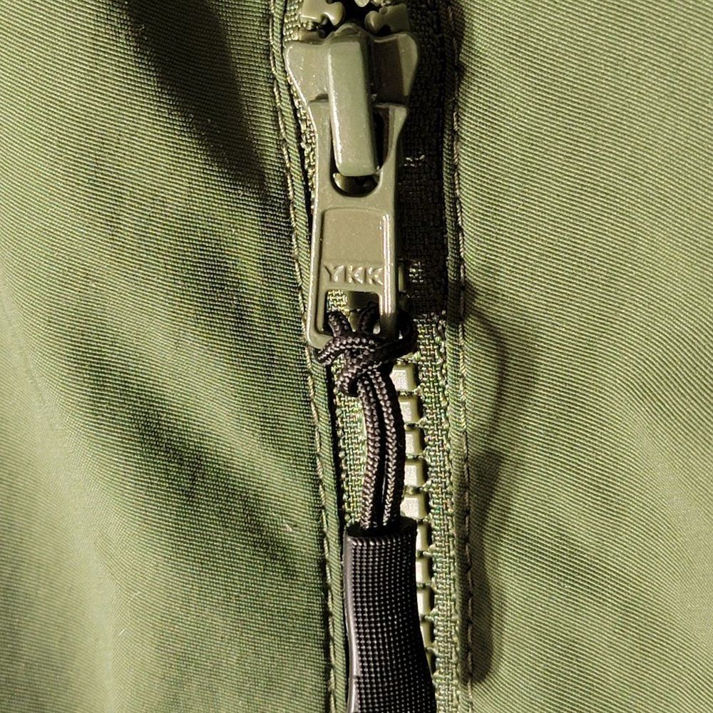 Cabelas Nylon Coat Jacket Mens‎ LT Fleece Lined Full Zip Pockets Mock Neck Green - Picture 6 of 15